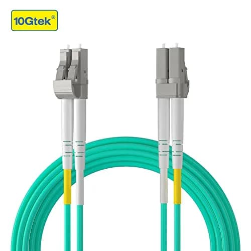 10Gtek OM4-LC-LC-D Fiber Patch Cable 3m | 10Gbps Multimode Aqua LSZH Cable thumbnail 3