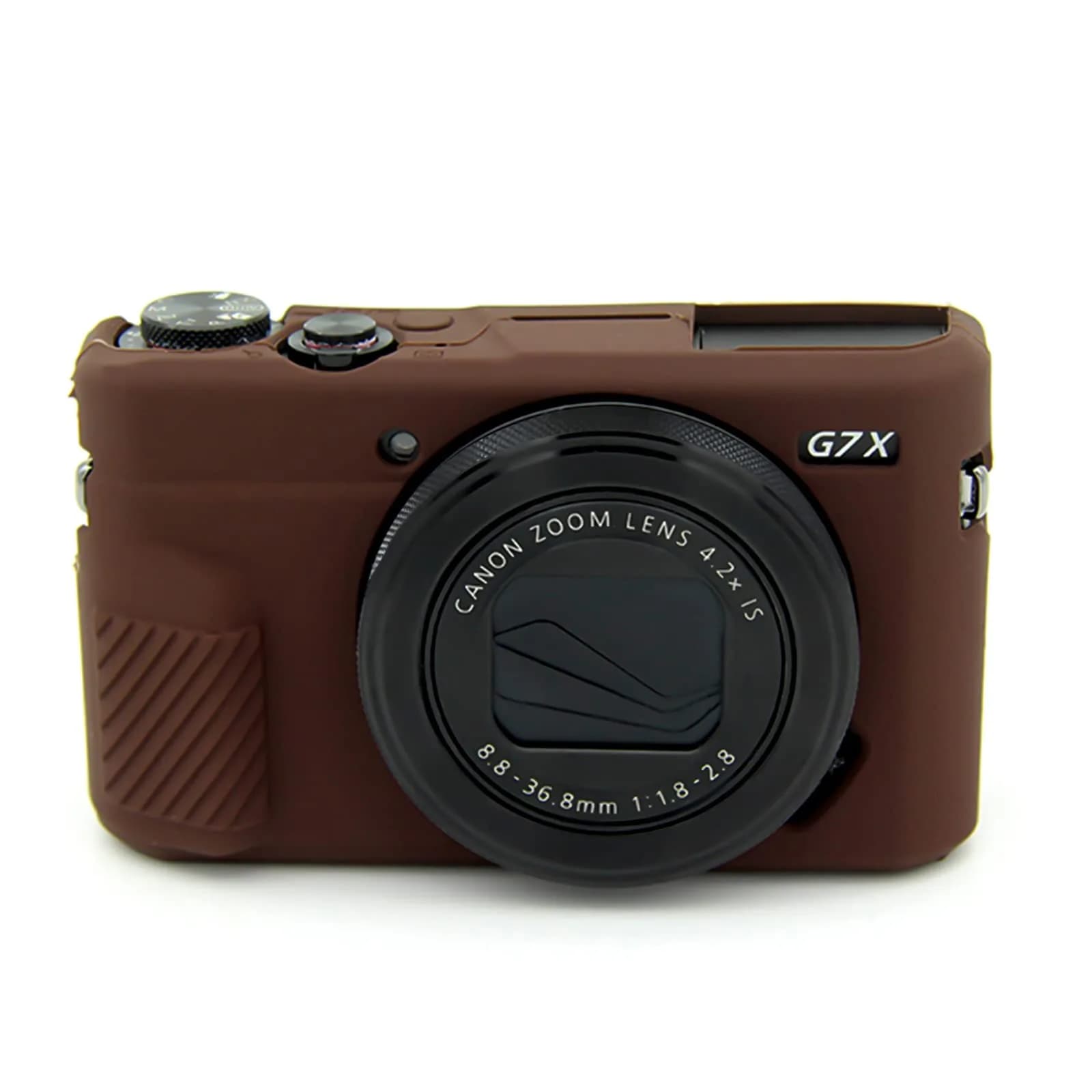 Easy Hood G7X Mark II Case | Soft Silicone Camera Cover for Canon Powershot G7X II — Brown