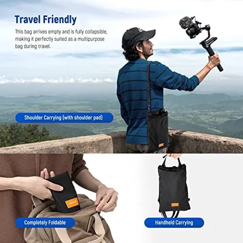 NEEWER Sandbag for Photography 15.5"x9.4" Foldable Handheld Storage Bag with Shoulder Strap Heavy Duty Polyester Support & Stabilizer thumbnail 4