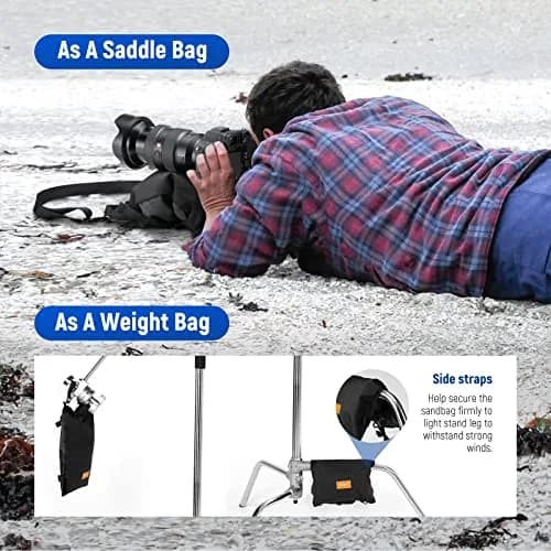 NEEWER Sandbag for Photography 15.5"x9.4" Foldable Handheld Storage Bag with Shoulder Strap Heavy Duty Polyester Support & Stabilizer thumbnail 3