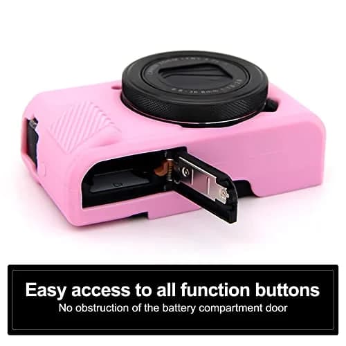 Easy Hood Silicone Camera Case for Canon PowerShot G7X II - Pink | Protective Cover with Precise Cutouts thumbnail 4