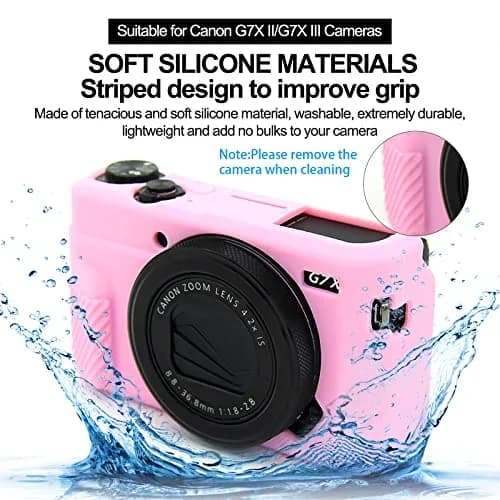Easy Hood Silicone Camera Case for Canon PowerShot G7X II - Pink | Protective Cover with Precise Cutouts thumbnail 3