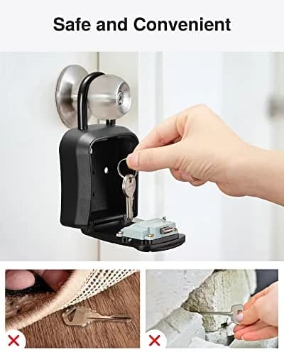 Puroma Outdoor Key Lock Box 4-Digit Combination Lockbox with Shackle | Weatherproof Aluminum Alloy thumbnail 7