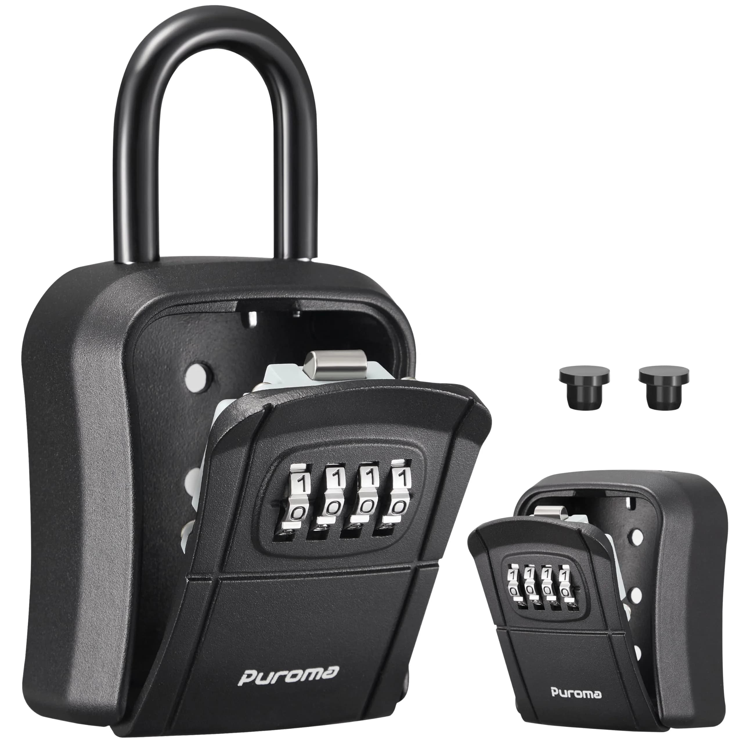 Puroma Outdoor Key Lock Box 4-Digit Combination Lockbox with Shackle | Weatherproof Aluminum Alloy - main product image