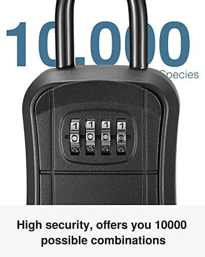 Puroma Outdoor Key Lock Box 4-Digit Combination Lockbox with Shackle | Weatherproof Aluminum Alloy thumbnail 3