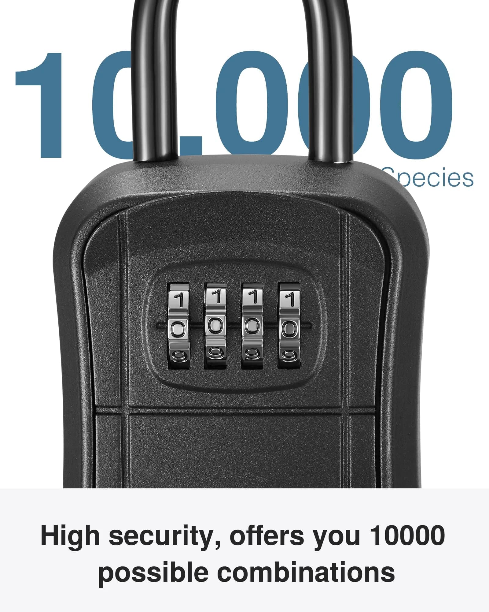 Puroma Outdoor Key Lock Box 4-Digit Combination Lockbox with Shackle | Weatherproof Aluminum Alloy - view 3