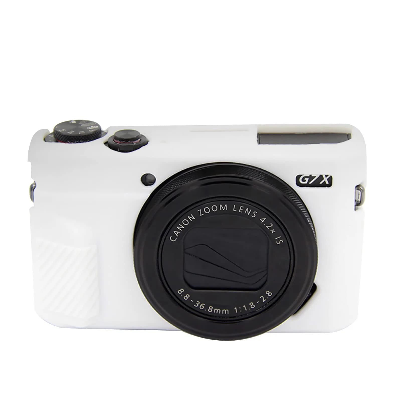 Easy Hood White Silicone Camera Case for Canon Powershot G7X Mark II | Protective Cover - main product image