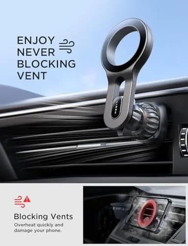 LISEN MagSafe Car Mount, Magnetic Phone Holder for Car Vent with 22 Upgraded Magnets | Purple thumbnail 2
