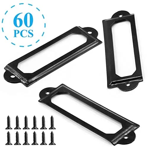 suiwotin Metal Label Holder, 60mm x 17mm | Rustproof, Corrosion Resistant, File Drawer Label Frames thumbnail 5