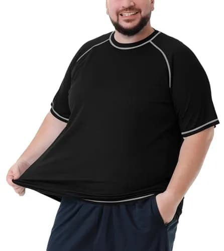 Idtswch Big & Tall Rash Guard Sun Protection UPF 50+ | Quick Dry Swim Shirt for Men (4X-Large Big Tall) thumbnail 2