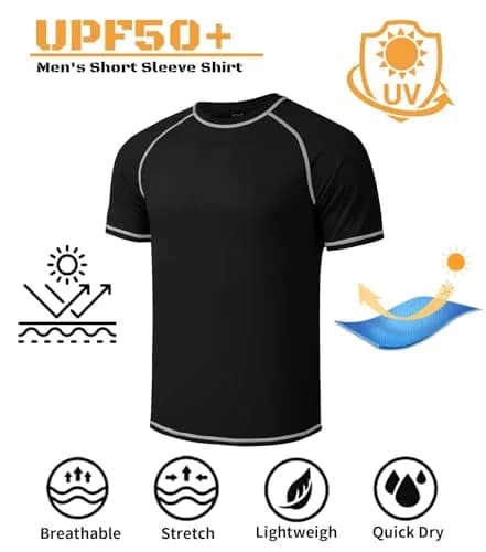 Idtswch Big & Tall Rash Guard Sun Protection UPF 50+ | Quick Dry Swim Shirt for Men (4X-Large Big Tall) thumbnail 3
