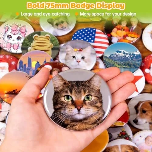 MK.Bear Button Maker Machine 75mm | DIY Button Badge Press with Supplies thumbnail 6