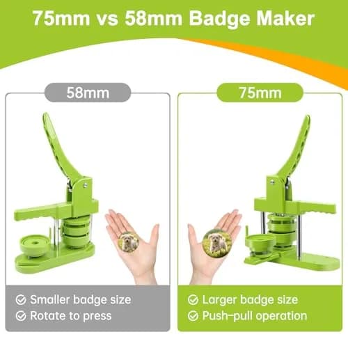 MK.Bear Button Maker Machine 75mm | DIY Button Badge Press with Supplies thumbnail 8