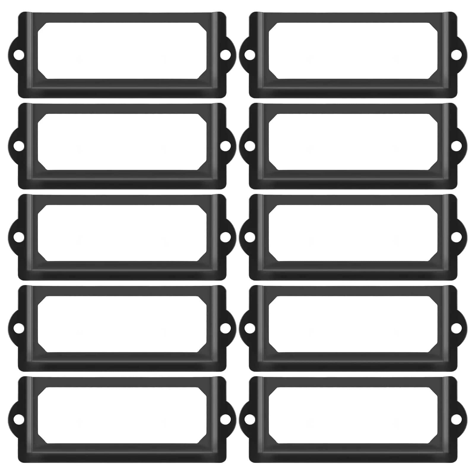suiwotin Metal Label Holder, 60mm x 17mm | Rustproof, Corrosion Resistant, File Drawer Label Frames — Black / 83mm x 30mm