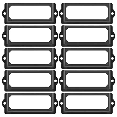suiwotin Metal Label Holder, 83mm x 30mm | Rustproof, Corrosion Resistant, File Drawer Label Frames thumbnail 1