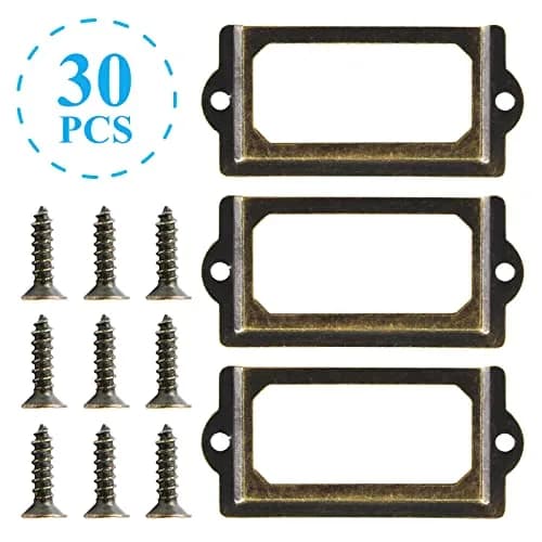 suiwotin Metal Label Holder, 70mm x 33mm | Rustproof, Bronze Finish for Office & School Supplies thumbnail 5