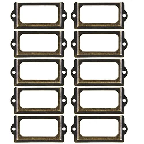 suiwotin Metal Label Holder, 70mm x 33mm | Rustproof, Bronze Finish for Office & School Supplies thumbnail 6