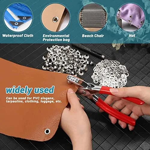 PAXCOO Grommet Tool Kit 6mm 1/4 Inch | Light-Duty Eyelet Kit for Leather & Crafts thumbnail 7