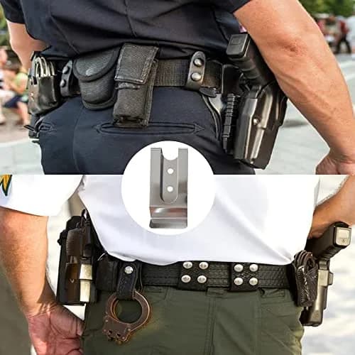 Wzttdm Metal Belt Clip with Rivets (20 Pairs Black, 20 Pairs Silver) | Heavy Duty Holster Fastener for Leather Crafts thumbnail 4