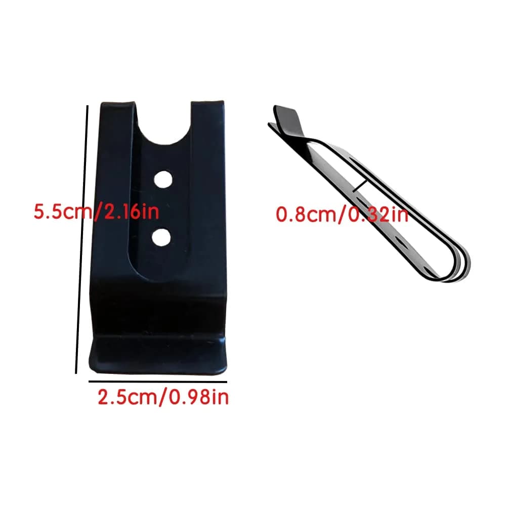 Wzttdm Metal Belt Clip with Rivets (20 Pairs Black, 20 Pairs Silver) | Heavy Duty Holster Fastener for Leather Crafts - view 2