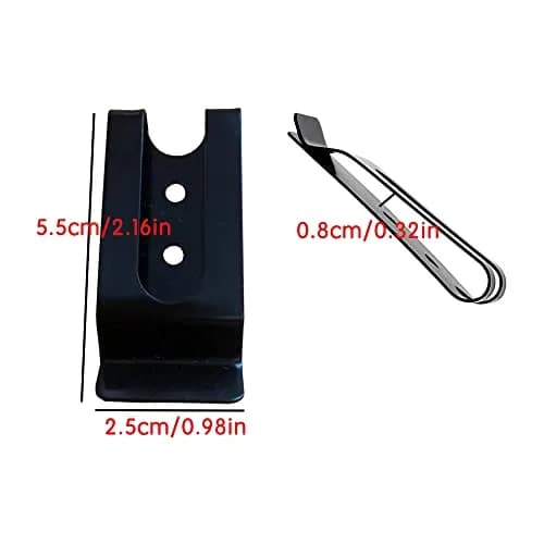 Wzttdm Metal Belt Clip with Rivets (20 Pairs Black, 20 Pairs Silver) | Heavy Duty Holster Fastener for Leather Crafts thumbnail 2