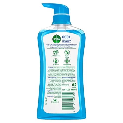 Dettol Cool Body Wash and Shower Gel 16.90 Fl Oz | Refreshing Mint & Bergamot for Active Skin thumbnail 2