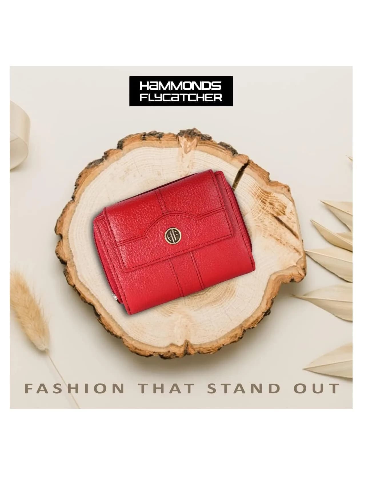 HAMMONDS FLYCATCHER Red Leather Ladies Wallet with 14 Card Slots | RFID Blocking Clutch Purse for Women - view 6