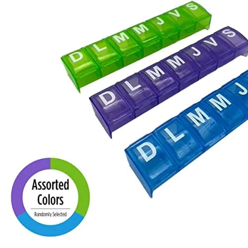 EZY DOSE Weekly Pill Organizer Large Spanish Compartments | 7-Day Medication Planner thumbnail 5