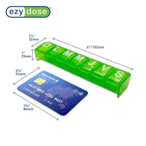 EZY DOSE Weekly Pill Organizer Large Spanish Compartments | 7-Day Medication Planner thumbnail 2
