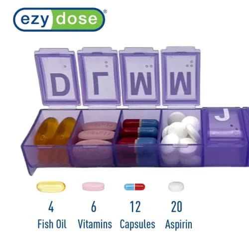 EZY DOSE Weekly Pill Organizer Large Spanish Compartments | 7-Day Medication Planner thumbnail 3