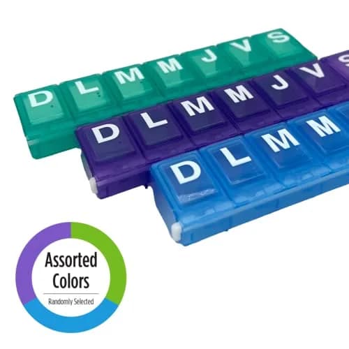 EZY DOSE Weekly (7-Day) Pill Organizer, Large Medicine Case, 4 Compartments | BPA-Free, Portable, Color May Vary thumbnail 4