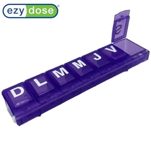 EZY DOSE Weekly (7-Day) Pill Organizer, Large Medicine Case, 4 Compartments | BPA-Free, Portable, Color May Vary thumbnail 5