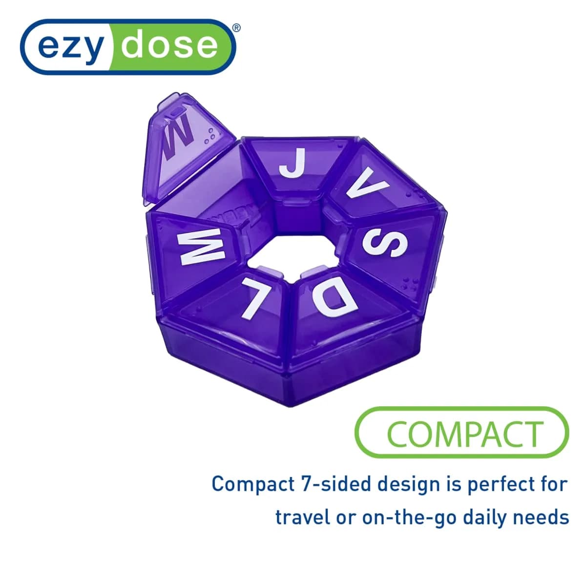 EZY DOSE Weekly 7-Day Pill Organizer 8.8cm (3.46in) | 7 Compartments for Daily Medication - view 4