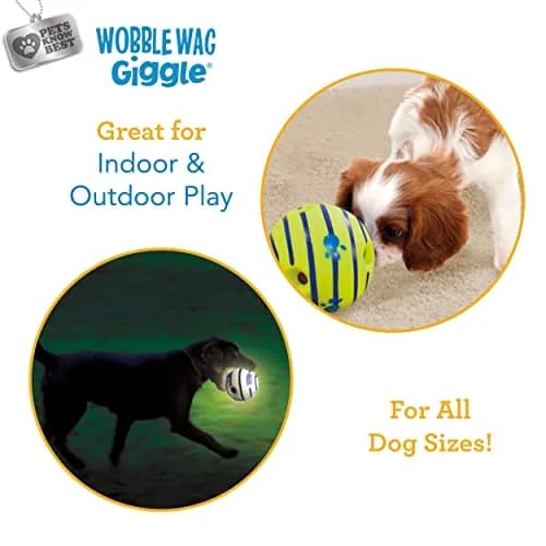 Wobble Wag Giggle Ball 2 Pack | Interactive Dog Toy with Giggle Sounds, Glow & Non-Toxic Vinyl (5.5") thumbnail 4