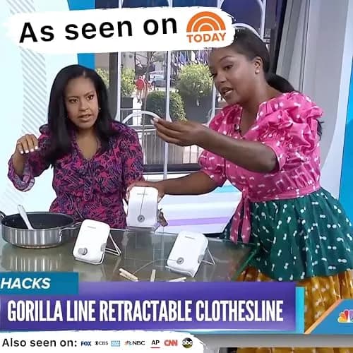 GorillaLine Retractable Clothesline Light Gray 5.39m (17.7 ft) | Heavy Duty Wall Mounted Indoor Outdoor Drying Rack thumbnail 9