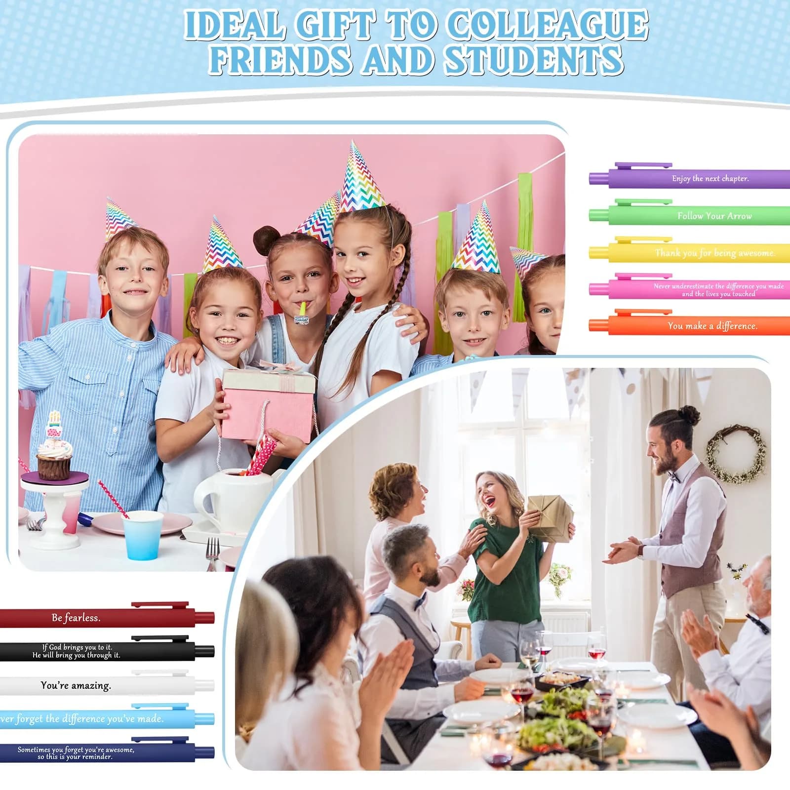 Teling 100 Pcs Inspirational Pens Bulk, Classic Colors, Classic Style | Smooth Writing, Bulk Pack - view 5