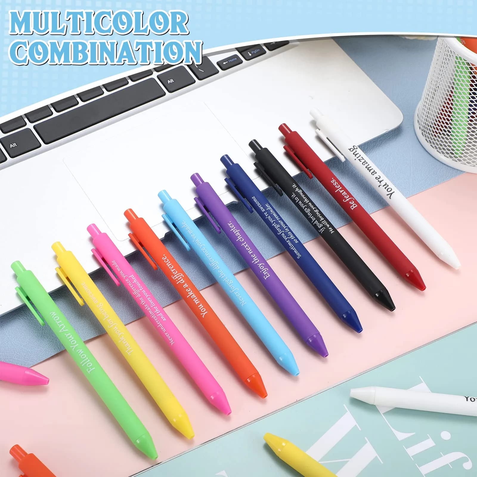 Teling 100 Pcs Inspirational Pens Bulk, Classic Colors, Classic Style | Smooth Writing, Bulk Pack - view 7