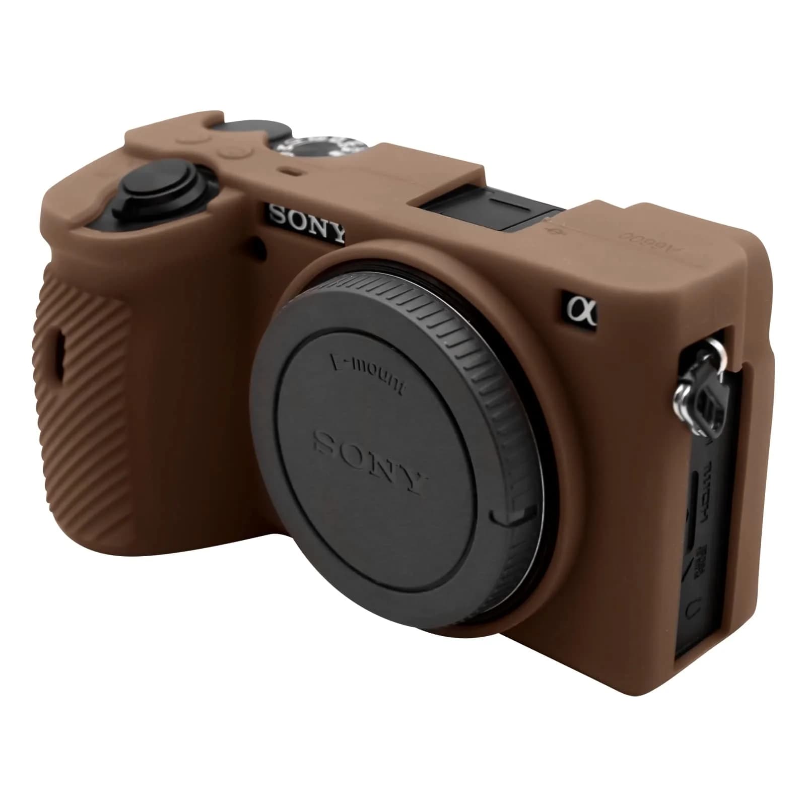 Easy Hood Camera Case for Sony A6600 ILCE-6600 | Silicone Protective Cover in Brown - main product image