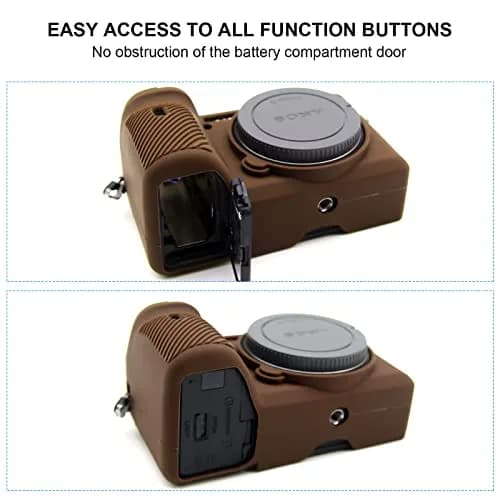 Easy Hood Camera Case for Sony A6600 ILCE-6600 | Silicone Protective Cover in Brown thumbnail 5