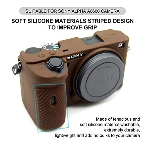 Easy Hood Camera Case for Sony A6600 ILCE-6600 | Silicone Protective Cover in Brown thumbnail 2