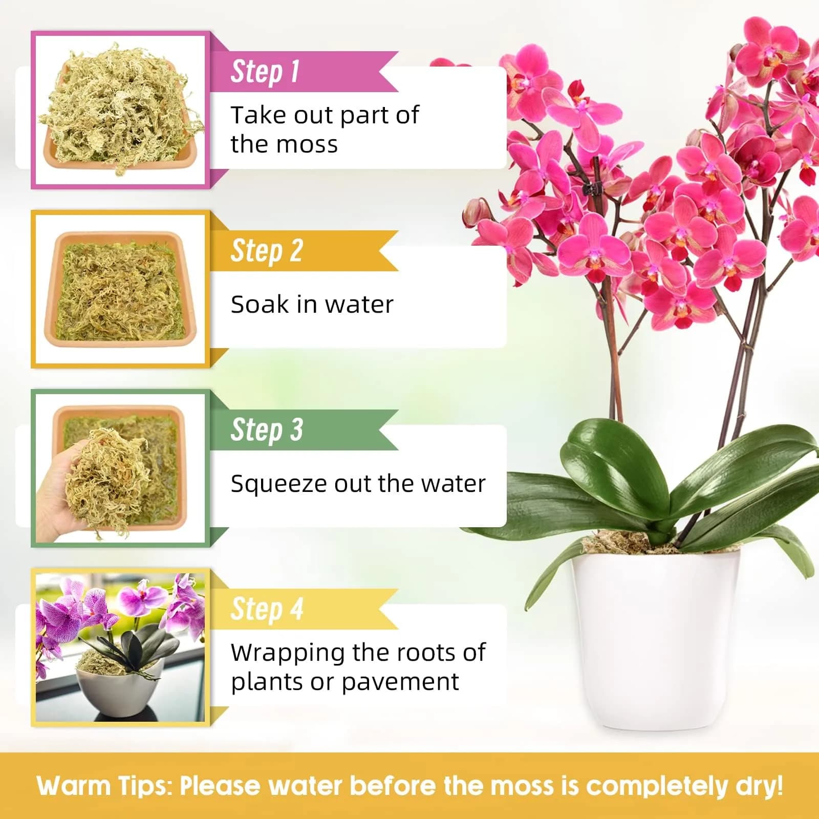 Legigo Natural Sphagnum Moss for Plants — 60 QT (1.49 kg) | Premium Long Fibers for Orchids, Succulents, Carnivorous Plants - view 4