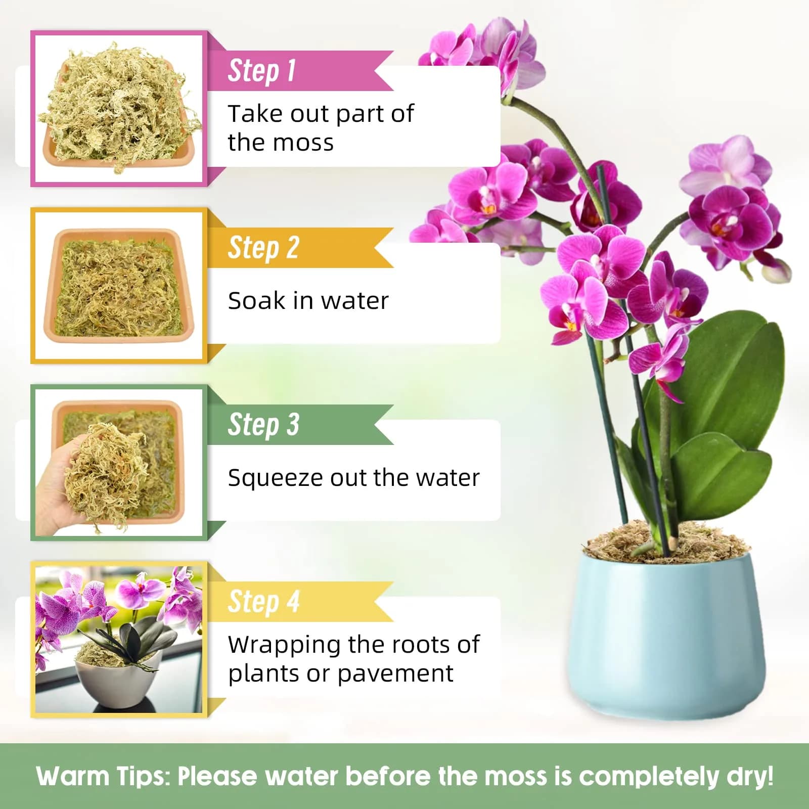 Legigo 80 QT (4.4 lb) Premium Sphagnum Moss — Natural Long Fiber Orchid & Succulent Soil - view 4