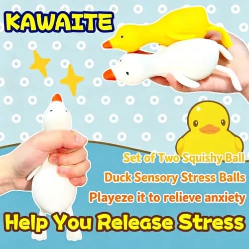 Kawaite Duck Dough Ball Miniature Animal Figurines 1 Pack | Stress Relief Squishy Toy for Adults thumbnail 5