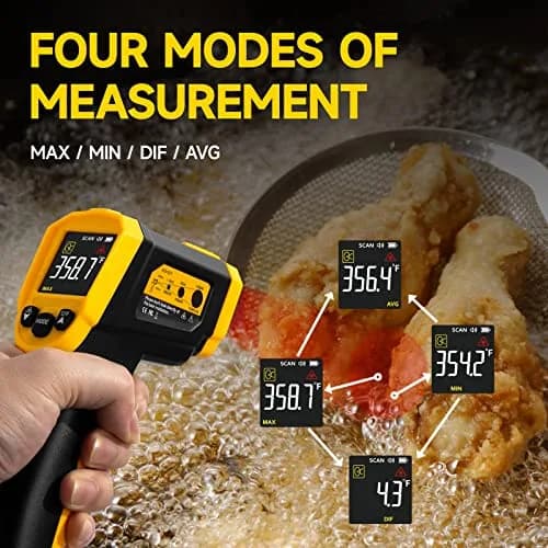 Wintall Infrared Thermometer Laser Temperature Gun -50°C ~ 1000°C ( -58°F ~ 1832°F) | Industrial & Cooking Surface Measurement thumbnail 5