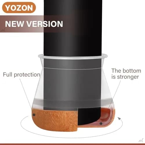YOZON Reinforced Felt Silicone Chair Leg Floor Protectors 16-Pack Clear Large | Protects Hardwood, Tile, Laminate Floors thumbnail 2