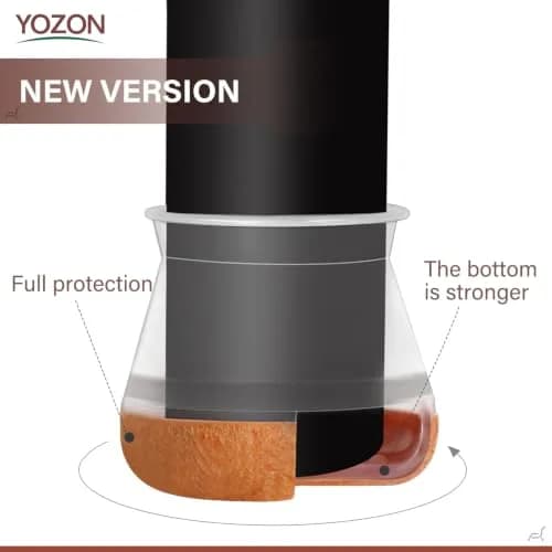 YOZON Chair Leg Floor Protectors Silicone Caps Felt Furniture Pads Covers 1.2cm (0.47in) | Protects Hardwood, Tile, Laminate Floors thumbnail 2