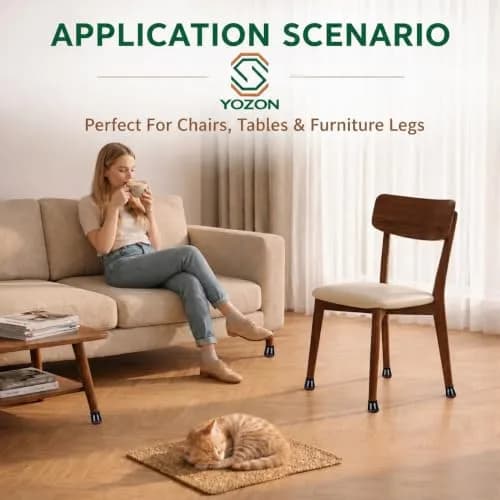 YOZON Chair Leg Floor Protectors Silicone Caps Felt Furniture Pads 32 Pack | Protects Hardwood, Tile, Laminate Floors thumbnail 6