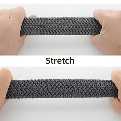 Drizzte Men's 51'' Grey Braided Elastic Stretch Belt | Adjustable for Waist 43-46 thumbnail 4