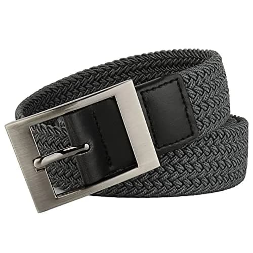 Drizzte Men's 51'' Grey Braided Elastic Stretch Belt | Adjustable for Waist 43-46 thumbnail 3