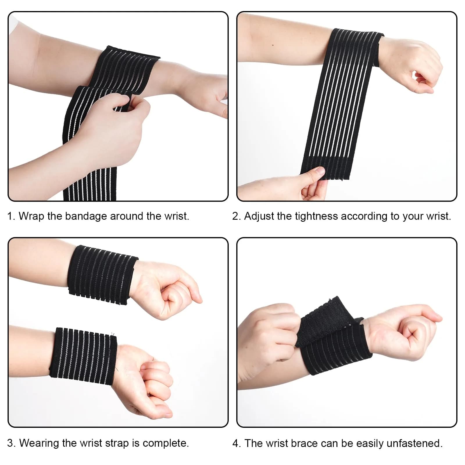 Rbenxia Elastic Wrist Compression Bandage Adjustable Wrist Strap Hand Brace | Support for Wrist Pain & Injury - view 3